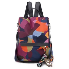 Большой объем-Стиль Рюкзак Женский Повседневный водонепроницаемый Оксфорд ткань легкий рюкзак путешествия шопинг сумка на одно плечо