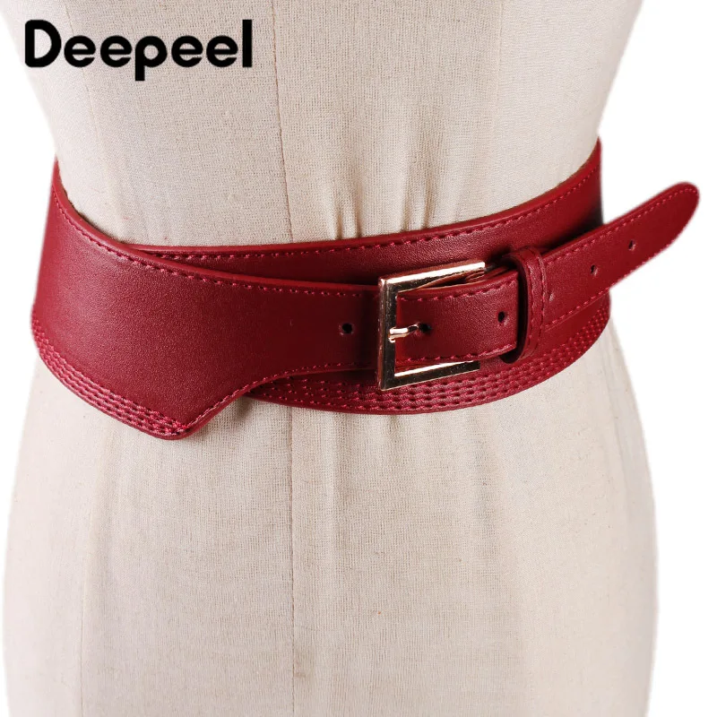 Deepeel 1 шт., 6 см* 104 см, женский пояс из искусственной кожи, широкий пояс, металлическая квадратная пряжка, необычный Ретро декоративный пояс YK770