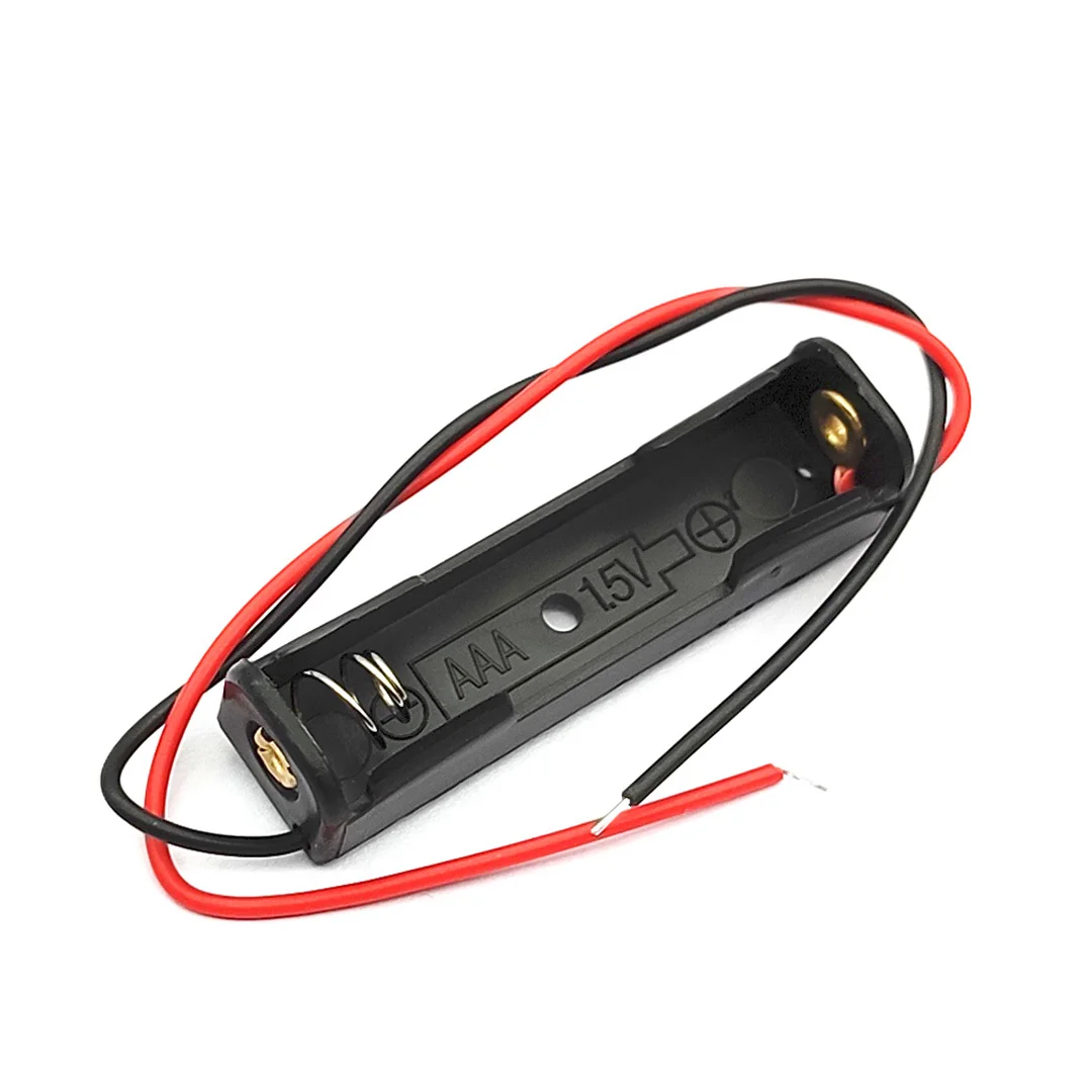 Scatola della batteria del supporto della custodia della batteria AAA da 5 pezzi con cavi cavi custodie per la conservazione della batteria AAA fai da te 1.5V - immagine 2