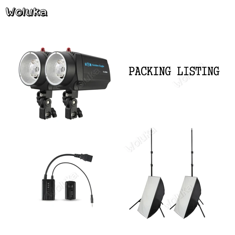 Два комплект для вспышки 250W GN65 с 2 стойка Softbox Комплект освещение для фотосъемки в студии для рекламной съемки CD50 T10