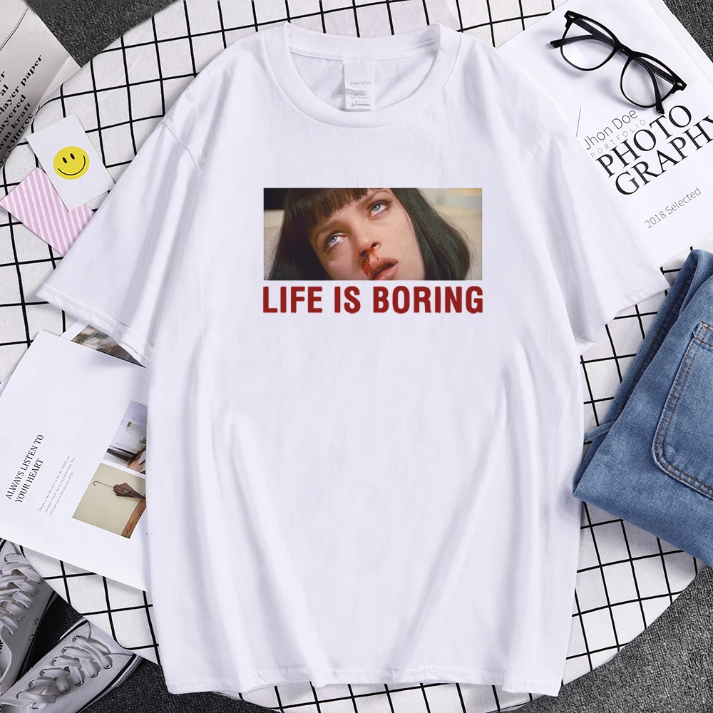 Футболка из целлюлозы с надписью Life Is Boring для мужчин популярные летние футболки в