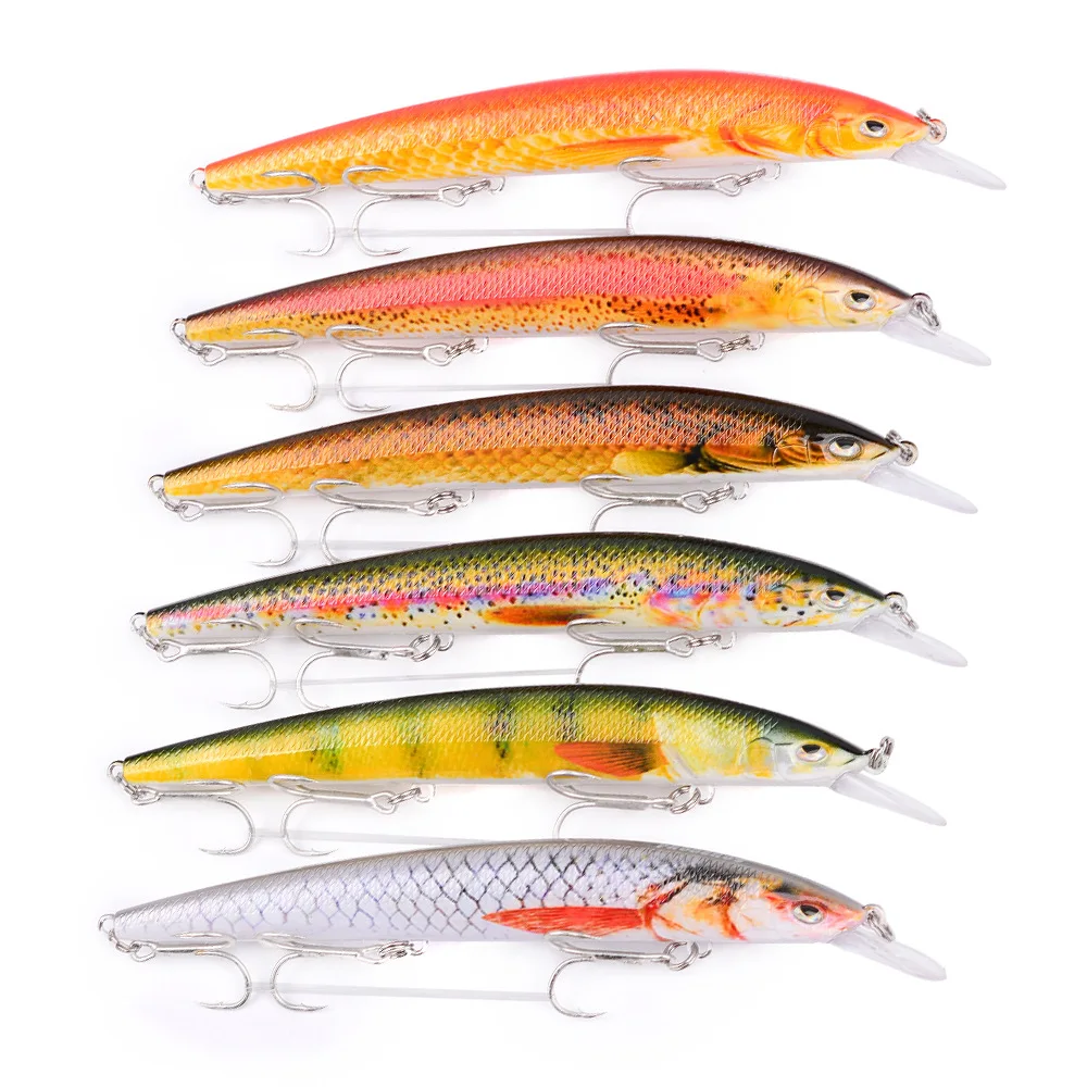 PROBEROS pcs Fishing Lure Set 15cm 18g Hard Artificial Minnow Lures 6 Color  Crankbait Fishing Baits #4 Treble Hook dw436 - AliExpress