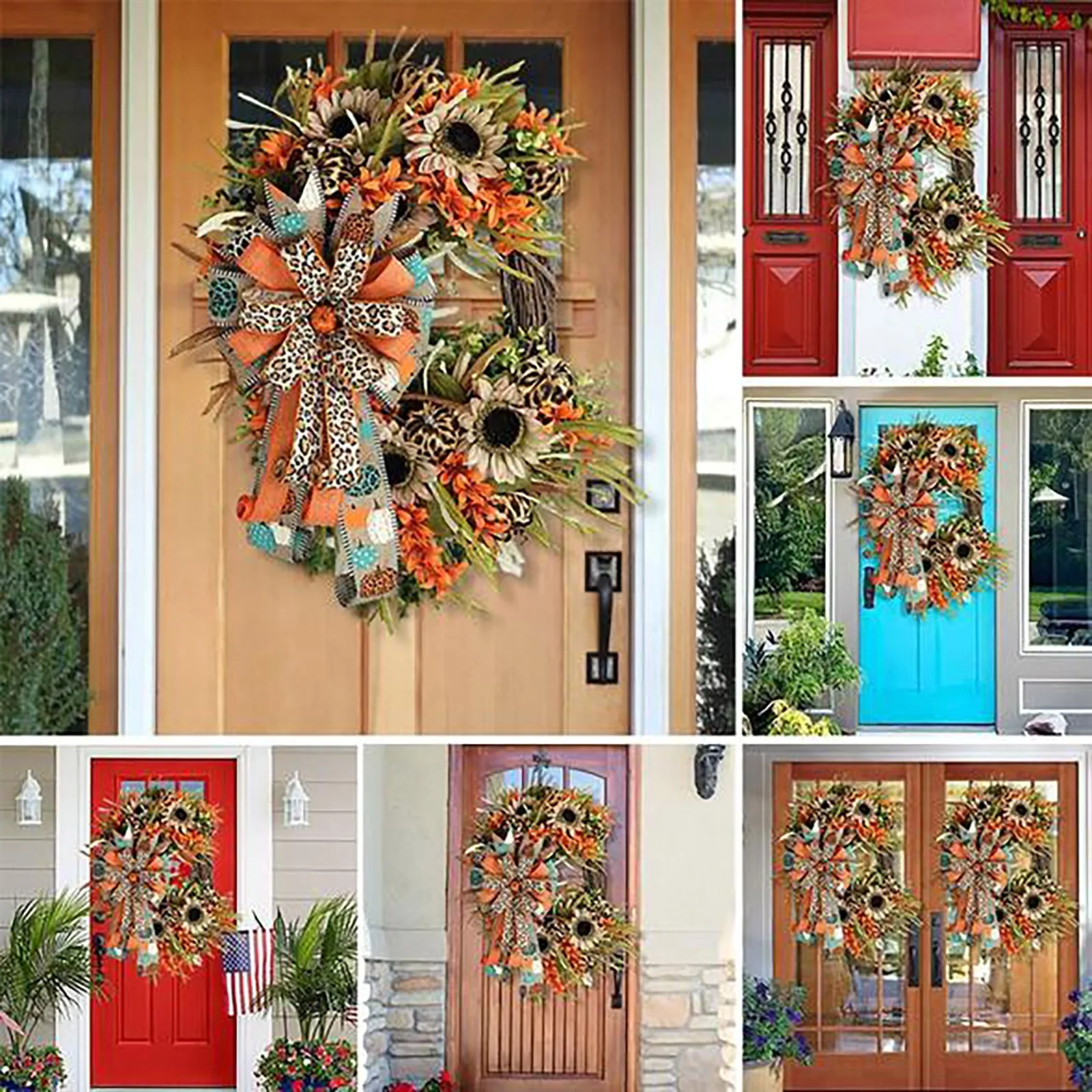 

Halloween Autumn Pumpkin Truck Stolen Goods Wreath Doorplate Fall Home Decor Simulation Plant Hanging Ornament Holiday Garlands
