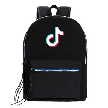 

Back-to-school season TIKtoker school bag backpack Hong Kong style contrast color men and women college style casual canvas bag