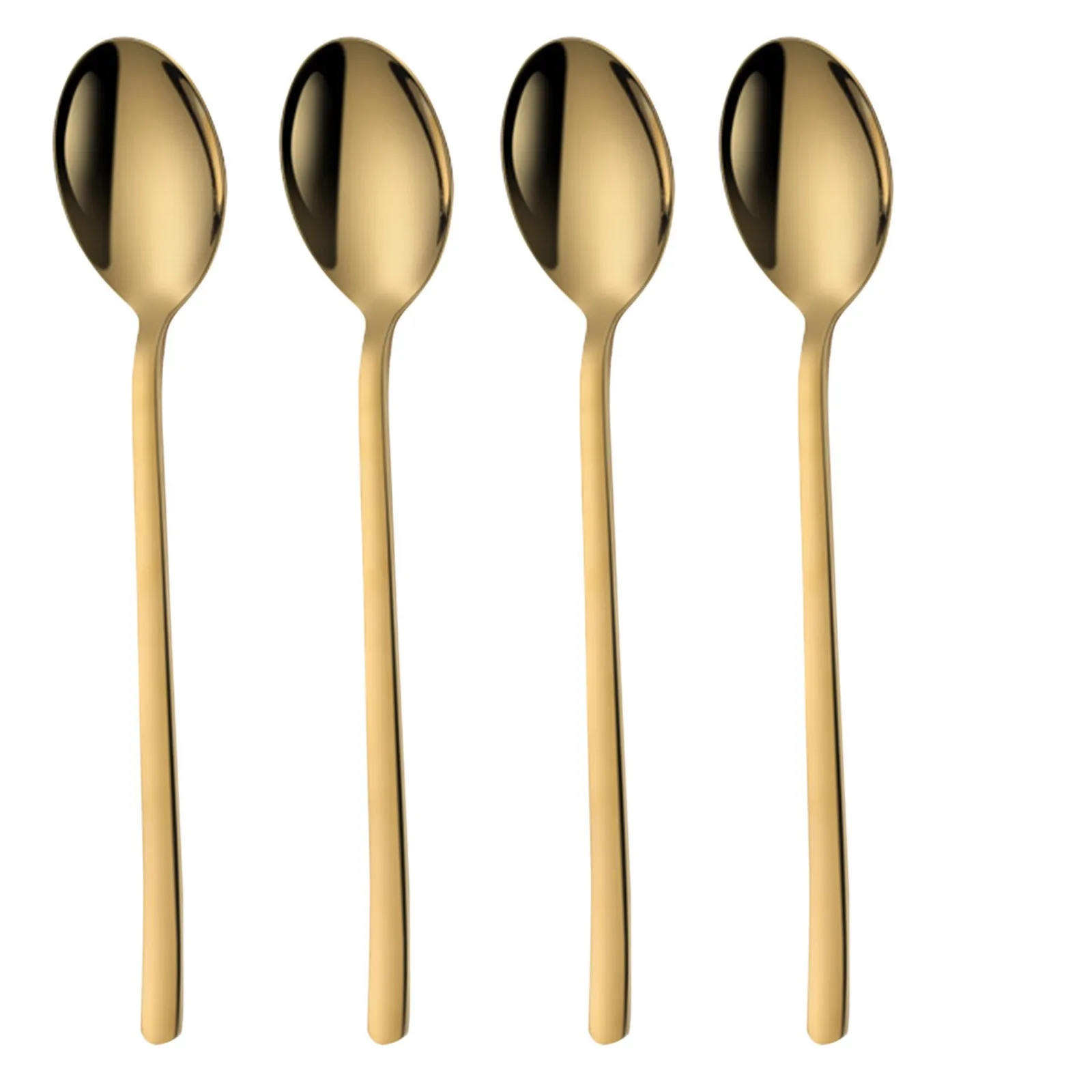Pack of 4 Gold Plated Stainless Steel Espresso Spoons Mini Teaspoons Set high quality | Дом и сад