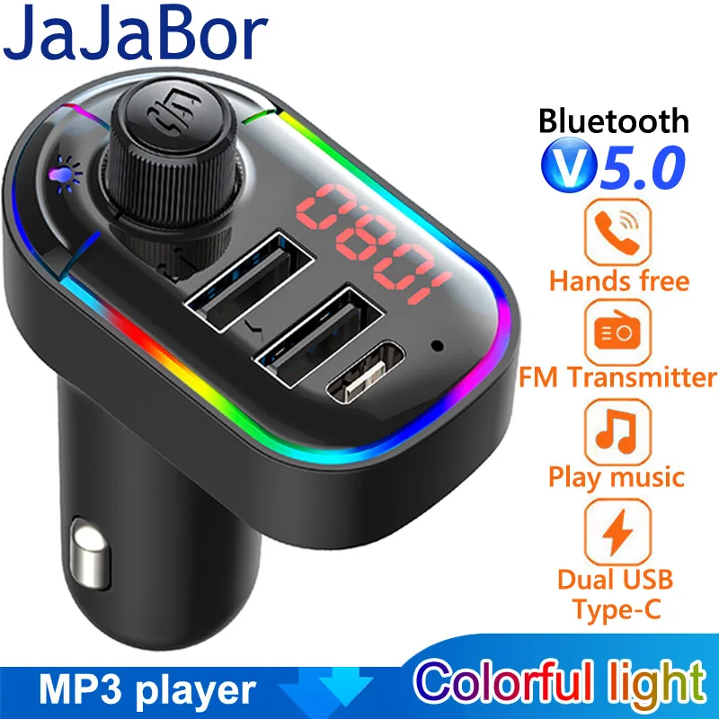 

Автомобильный MP3-плеер JaJaBor с fm-передатчиком 3.1A Type C автомобильное зарядное устройство U диск воспроизведение громкой связи Bluetooth-Совместимость 5,0 автомобильный комплект