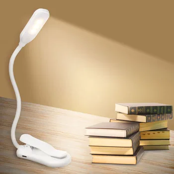 

7LED Desk For Bed 3-Level Brightness USB Rechargeable Book Lamp Reading Light 360 Degree Flexible Clip On Eye Care Night Mini