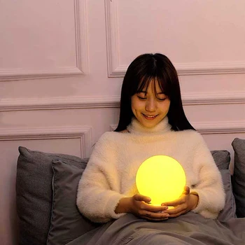 

USB LED Night Light 3D Print Moon Table Light Colorful Change Touch Home Decor 3Levels Brightness Desk Lamp for Christmas Lover