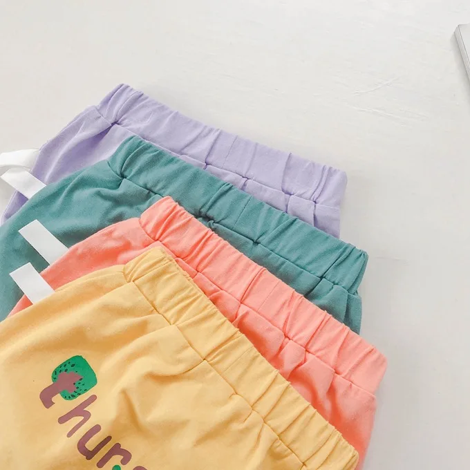 Mini Babe City/летние свободные штаны для малышей; универсальная детская одежда; детские брюки с принтом и буквами