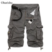 Мужские военные карго шорты, брендовые новые армейские камуфляжные тактические шорты, мужские хлопковые свободные рабочие повседневные шорты размера плюс