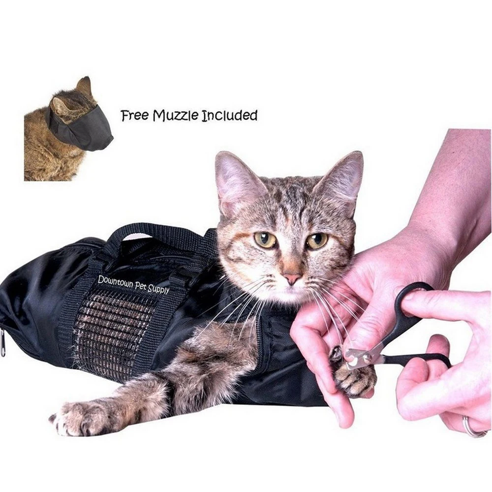 

Mesh Cat Grooming Bath Bag Cat bag For Pet Bathing Nail Trimming Injecting Anti Scratch Bite Restrain Pet Cleaning Supplies