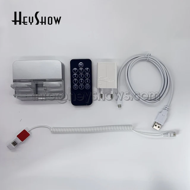 Acrylic Mobile Phone Stand with Burglar Alarm System Anti-Theft Device Safe Display Base with Charging Function for Smartphones 6