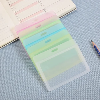 

Durable Pack of Hard Plastic ID Card Badge Holder Horizontal Employee Name Tag Accessories Labels & Indexes Back to School