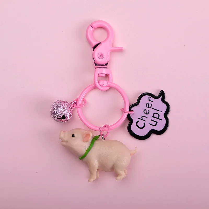 keychain 4 Мультфильм 3D милая собака бульдог панда автомобильный брелок животное Прекрасный Мопс стальная проволока подвеска для ключей сумок брелок-игрушка ювелирные изделия - Цвет: keychain 4