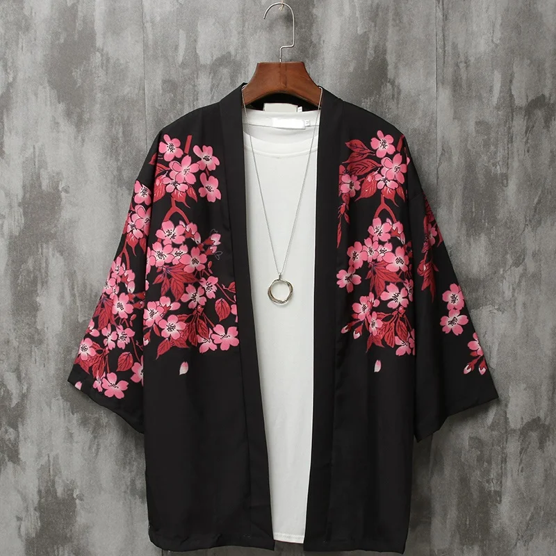 Japanese Kimono Man Traditional Japanese Kimonos Cardigan Kimono Men Yukata Men Male Streetwear Haori 10632