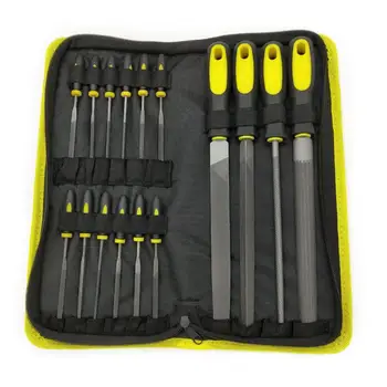 

16PCS T12 Alloy Steel File Set With Carry Case Flat/Triangle/Half-round/Round Large File Needle Files Soft Handle
