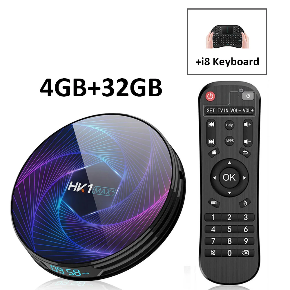 HK1 MAX Plus tv Box Android 9,0 Восьмиядерный Rockchip RK3368PRO USB3.0 1080P H.265 4K 60fps Netflix Youtube Smart 1000 медиаплеер - Цвет: 4G32GI8