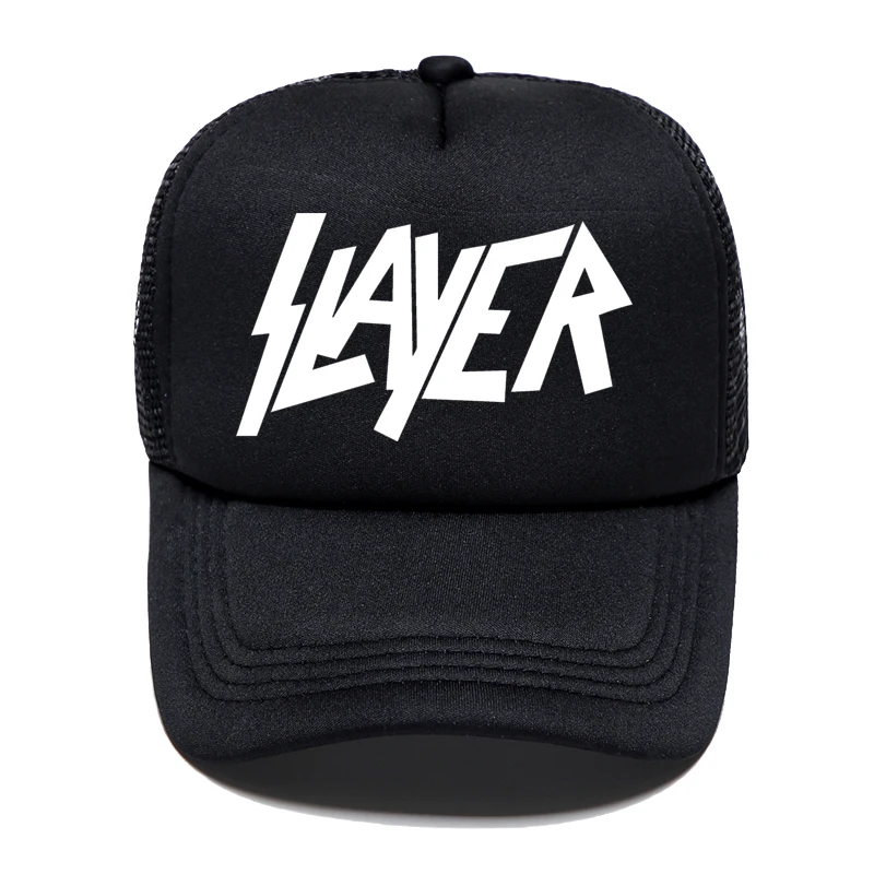 color2 Группа Slayer бейсбольная кепка скоростная металлическая лента шляпа мужская женская летняя кепка для водителя грузовика s Уличная сетчатая Кепка s - Цвет: color2