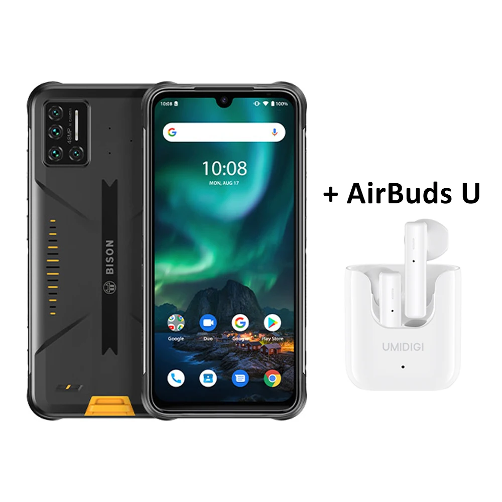 UMIDIGI BISON IP68/IP69K Waterproof Rugged Mobile Phone 48MP Matrix Quad Camera 6.3" FHD+ Display 6GB+128GB NFC Smartphone best poco mobile UMIDIGI