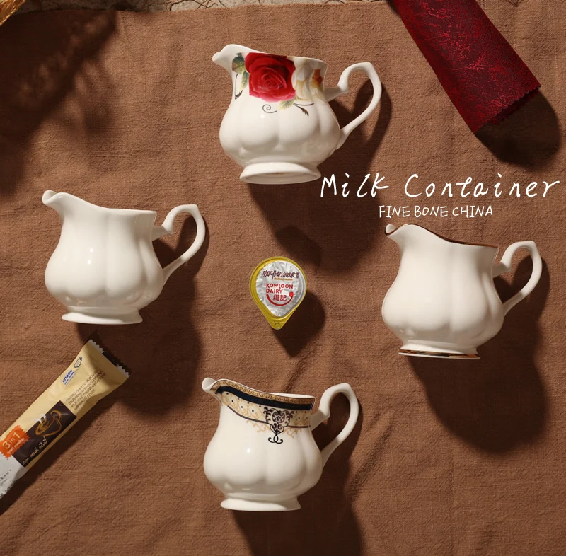 Bone china, британский стиль, горшок для молока, керамический кувшин для молока с ручкой и чашкой, кувшин для вспенивания, маленькая чашка для молока, керамический прибор