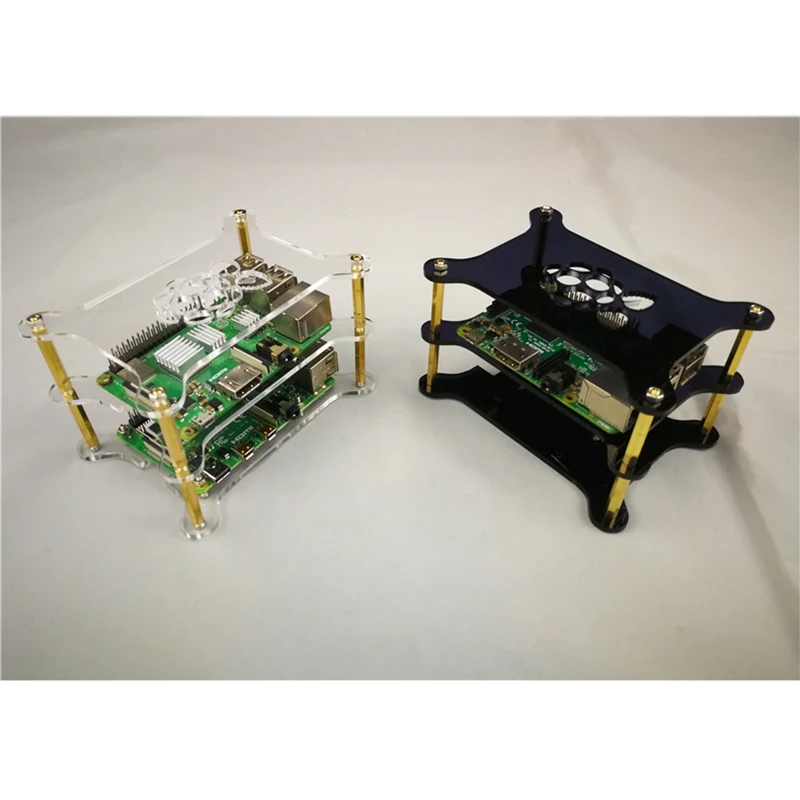 Горячее предложение Raspberry Pi 4 Модель B прозрачный акриловый корпус с логотипом совместим с Raspberry Pi 3/2
