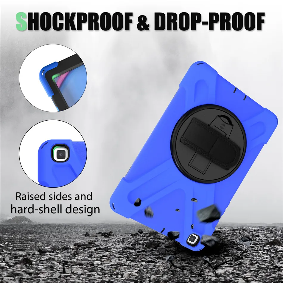 Tab A 8,0 сверхмощный прочный противоударный чехол 360 Поворот Kickstand/рука+ шейный ремешок для samsung Tab A 8,0 SM-T290 T295 T297