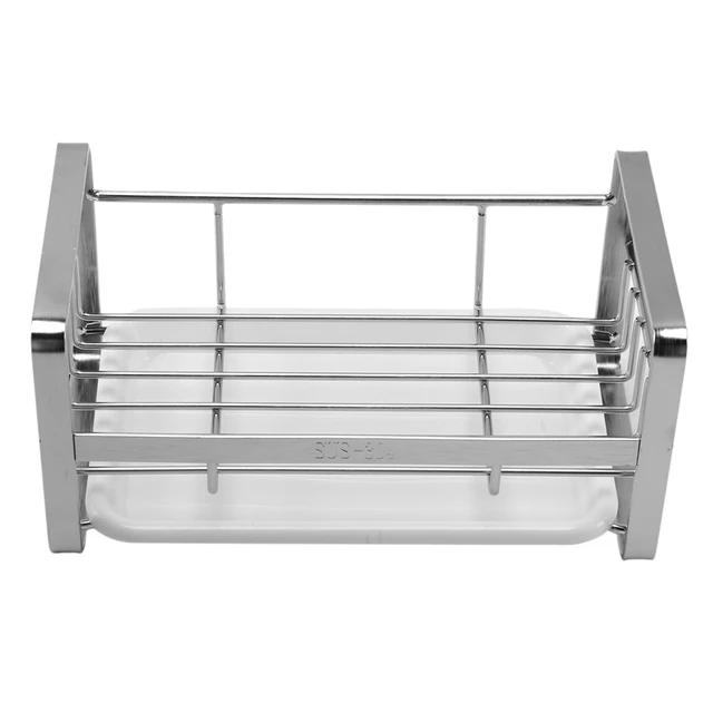 Sponge Holder, Sponge and Soap Holder for Kitchen Sink, 304 Stainless Steel Kitchen Dish Soap Caddy Tray Organizer 1