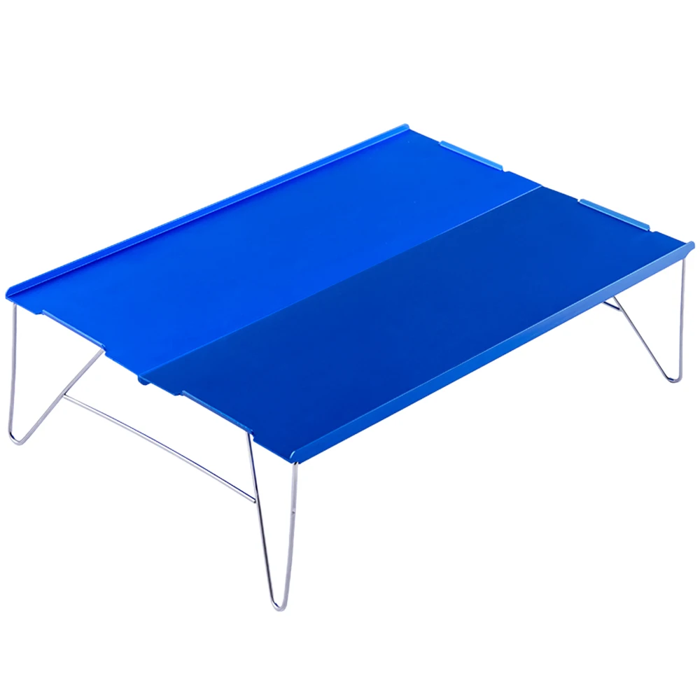 Складной столик для кемпинга стол открытый мини складной стол легкий алюминиевый Съемный стол Кемпинг Туризм барбекю Пикник Рыбалка - Цвет: Синий