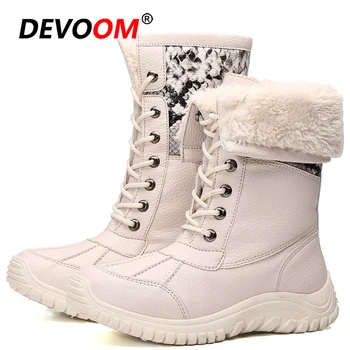 

2020 Winter Outdoor High Top Women Hiking Trekking Boots plush Warm Waterproof Snow Boots Plus size 43 Girl White Climbing Shoes
