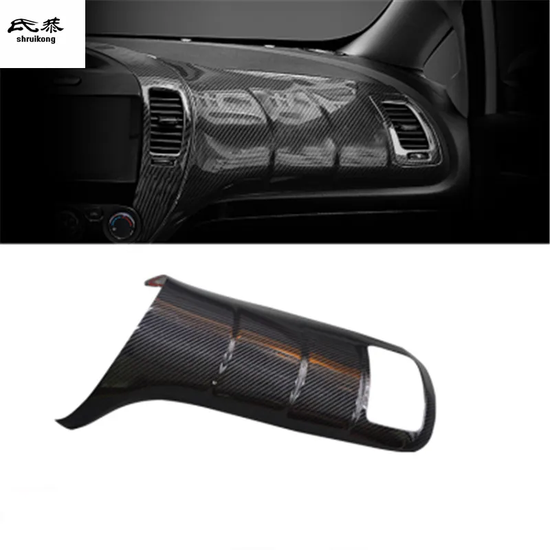 

1pc ABS carbon fiber grain Passenger side dashboard decoration cover for 2012-2018 KIA K3 car accessories