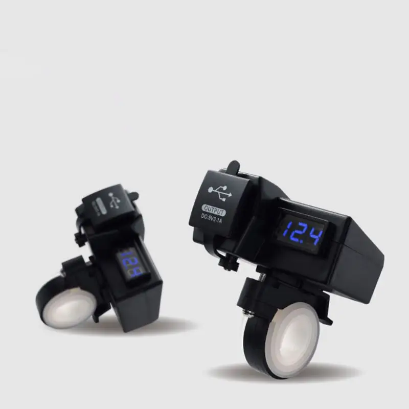 OOTDTY Водонепроницаемый 12V мотоциклов 5V 2.1A Dual USB кабель для мобильного телефона для Зарядное устройство светодиодный вольтметр автомобиля Зарядное устройство