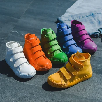 

Kids Shoes Colorful Canvas New Spring and Autumn for Baby Boys Sneakers Casual Baby Girl Candy High Solid Children Shoes