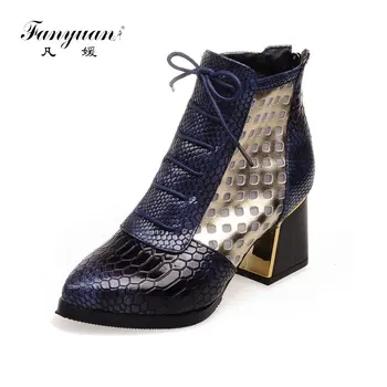 

fanyuan 2019 hot sale new ankle boots for women pointed toe zip autumn boots classi ladies high heels shoes size 32-43