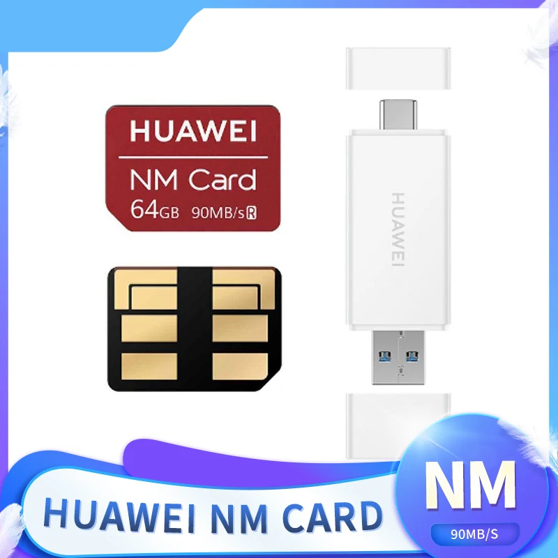 Карта памяти 90 МБ/с. 64 Гб/128 ГБ/256 ГБ NM подходит для Mate20 Pro X P30 с USB 3 1 Gen Nano|Карты