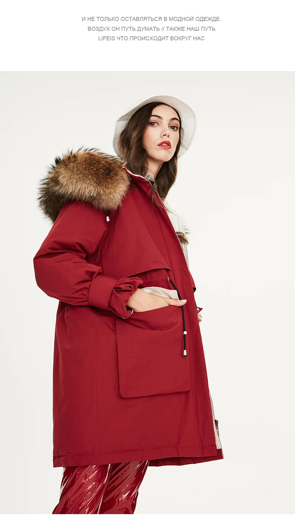 JAZZEVAR Зима Новое поступление пуховая куртка женская высокого качества средней длины с мехом теплые зимняя кyрткa Y9058