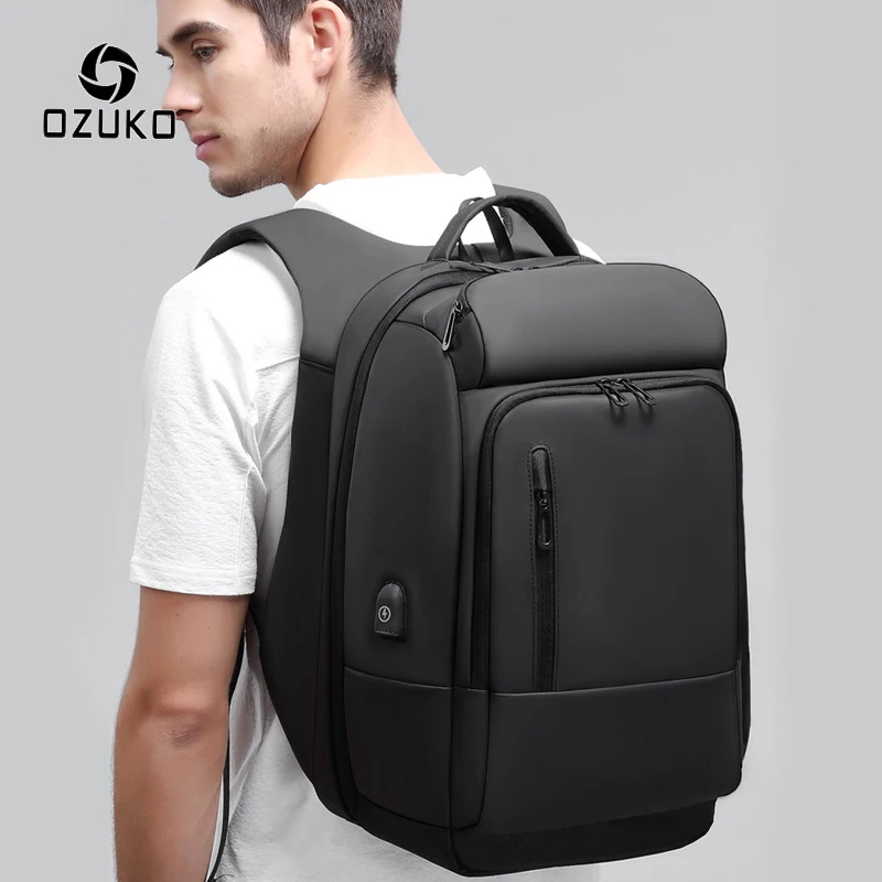 OZUKO Men 17 inch Laptop Backpack Large Capacity Multi-layer Backpacks USB Charging Waterproof Male Travel Business Bag | Багаж и сумки