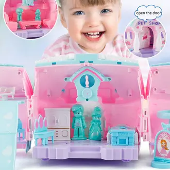 

Princess Deformation Villa Magic Castle House Mini Simulation Children Pretend Play Toy for Kids Baby Girl