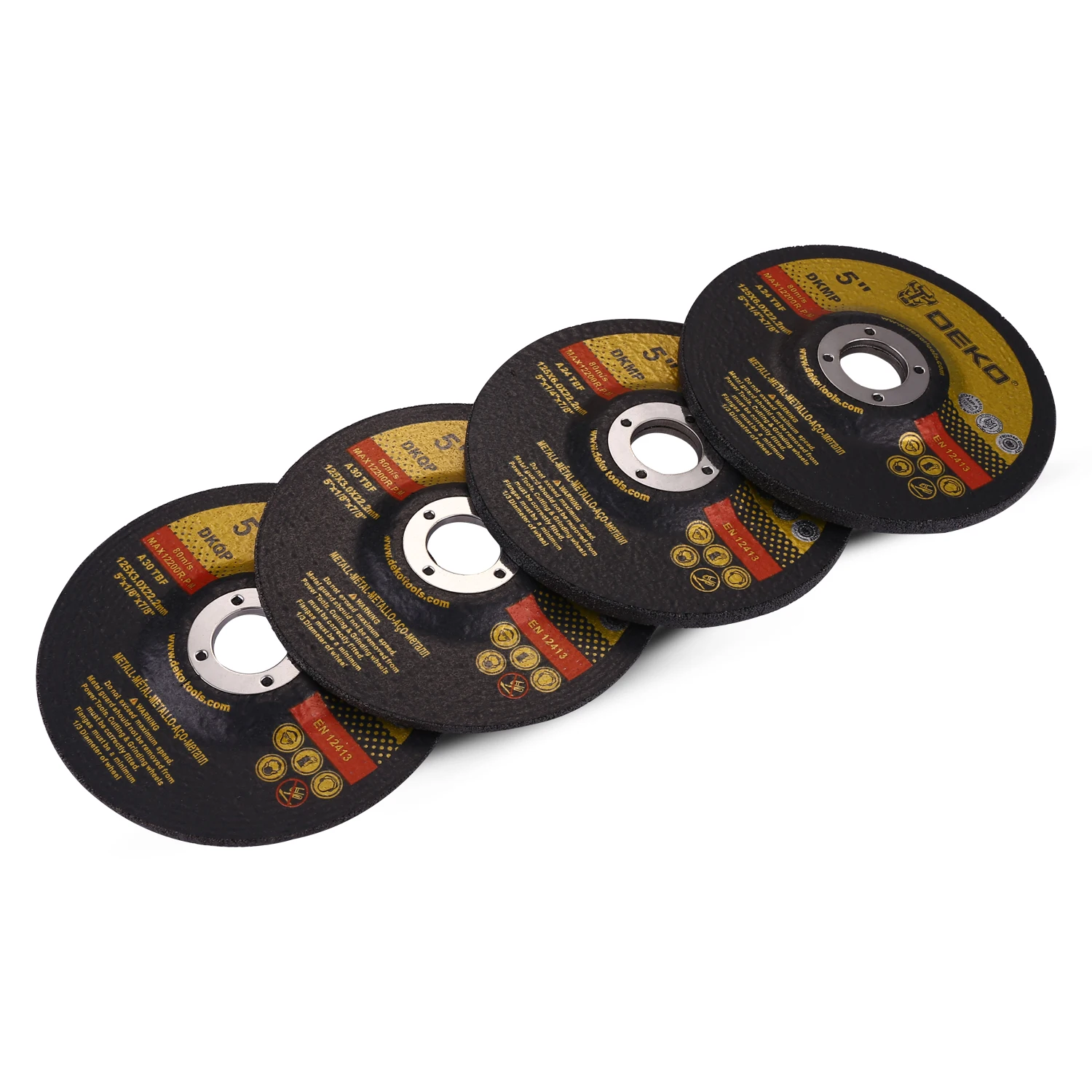DEKO 앵글 그라인더 기계용 연삭 디스크, 커팅 디스크, 125mm 앵글 그라인더 휠, DKAG25LD1, DKAG25LD2, 4 개
