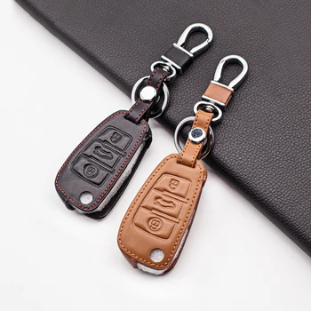 

Leather key case holder for Audi Sline A3 A5 Q3 Q5 Q7 A6 C5 C6 A4 B6 B7 B8 TT 80 S6 auto parts protect shell