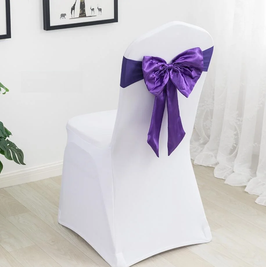 Spandex Chair Sashes Stretch Band Bow Tie Hotel Birthday Party Show Decoration Luxury Design On Sale Universal spandex chair sashes