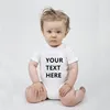 YOUR TEXT HERE Baby Romper Customize Newborn Baby Boy Girl Onesie Cotton Short Sleeve Infant Baby Clothes 3