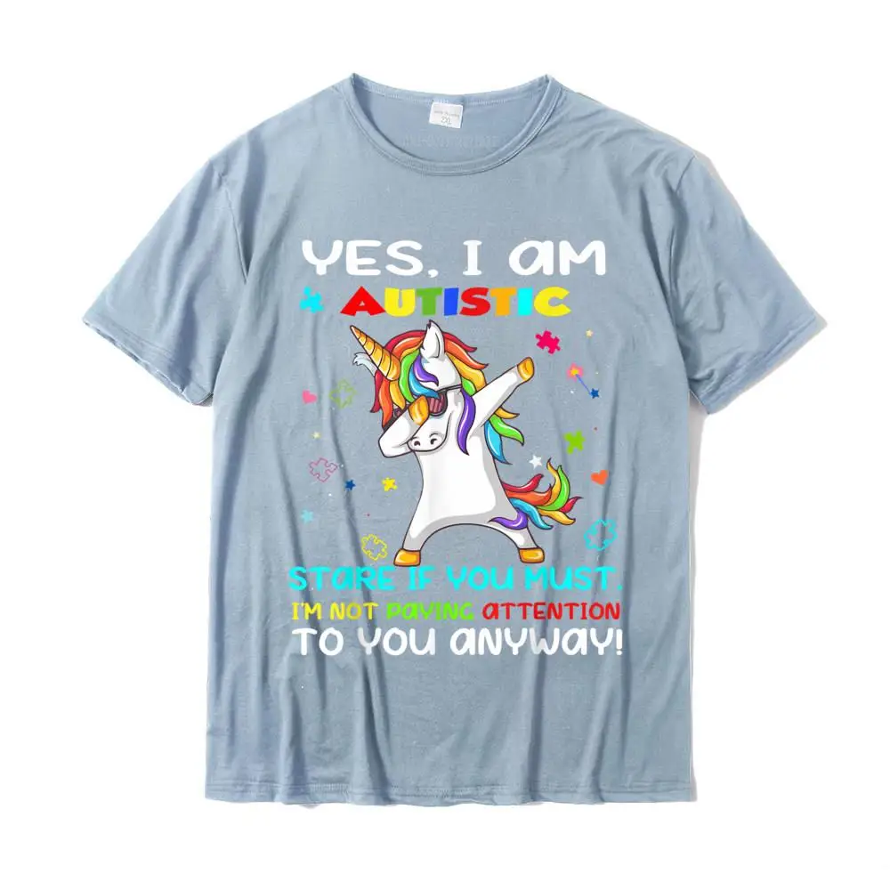 Simple Style Gift Tshirts Plain Summer Fall Short Sleeve O Neck Tops Shirts All Cotton Men Street Tee Shirt Wholesale Yes I Am Autistic Stare If You Must I'm Not Paying Attention__36396 light