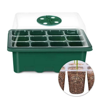 

Plastic Succulents 6/12 Components Seedling Trays Seed Starter Box Plant Flower Grow Starting Pot with Lid