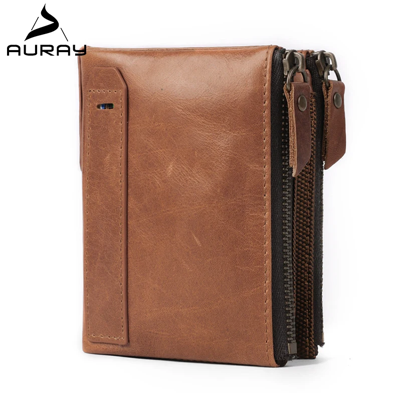 AURAY Rfid мужской кошелек из натуральной кожи роскошные винтажные мужские кошельки