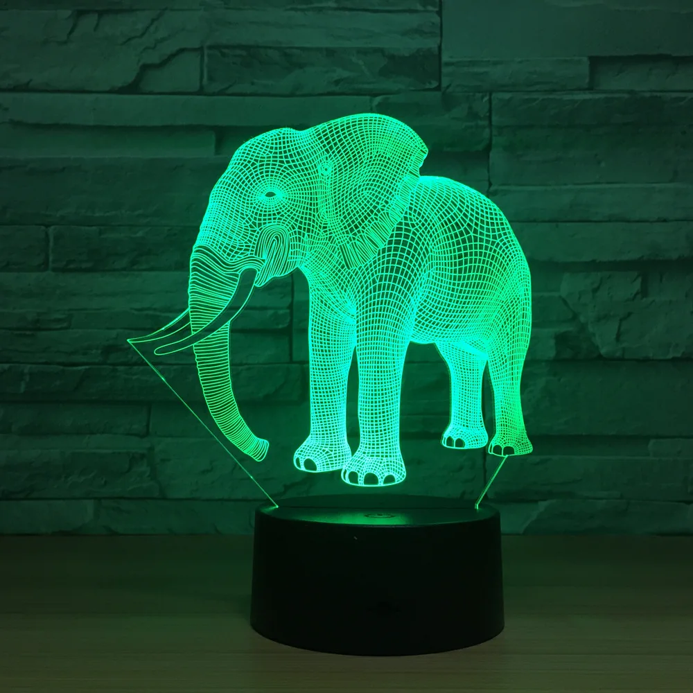 

Cute Elephant Table Lamp 7 Colors Changing Desk Lamp 3d Lamp Novelty Led Night Lights Led Light DropShip