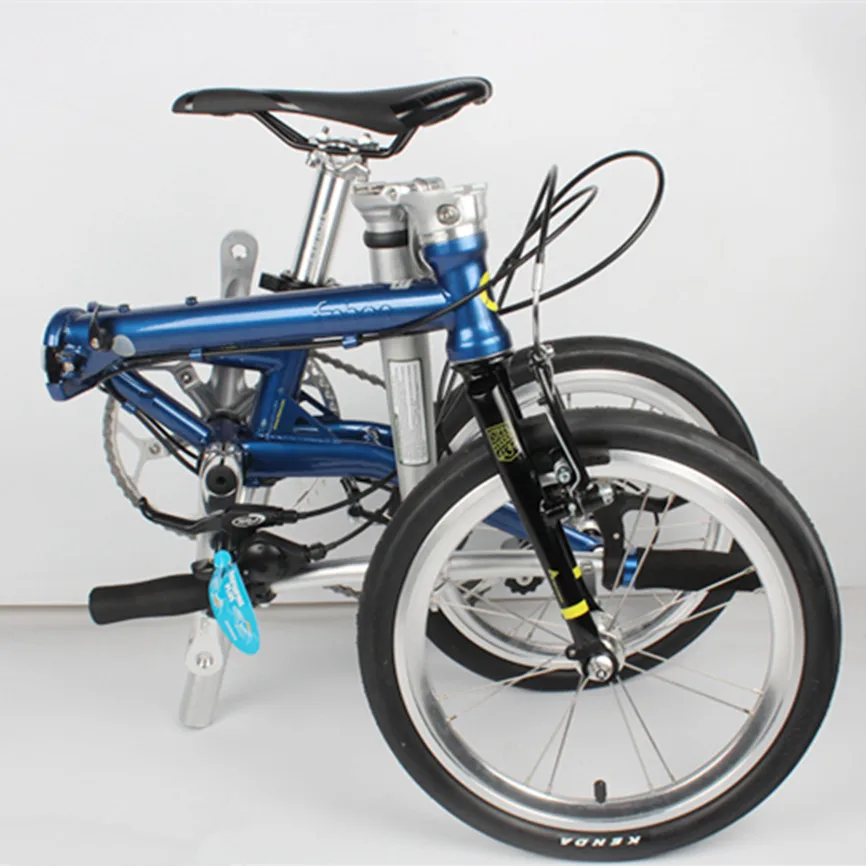 Fnhon FCG1609 складной велосипед 16 дюймов Minivelo CR-MO сталь V тормоз 9 скоростей городской Commuter велосипед для Shimano Shift ретро досуг BMX - Цвет: blue