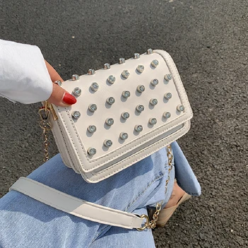 

NEW Original Design Fashion Rivet Square Bag & Elegant Shoulder Bag Crossbody Bag Width 18cm Height 13cm Thickness 8cm