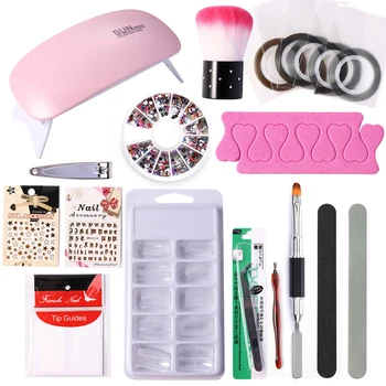 

Nail Art Sticker Quick Building Extensions Kit UV Gel Manicure Set 36w Led Pink Lamp Extended Nail Spatula Drawing UV Gel Brush