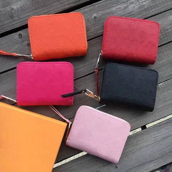 

Luxury Designer Women Short Wallet Louie Zippy Coin Cash Purse Vuiton Branded Genuine Leather Zipper Pocket AAA high quality