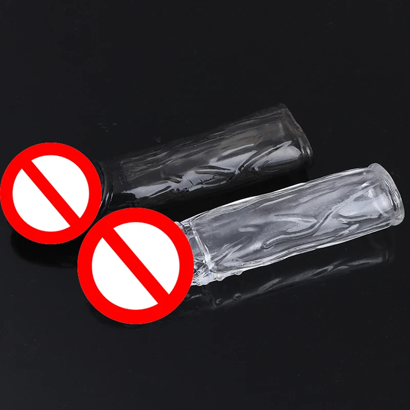 Solid Head Extend Condom Soft Silicone Cock Penis Sleeves Condom For Men Extender Enlarger Sleeve Reusable Sexy Toys